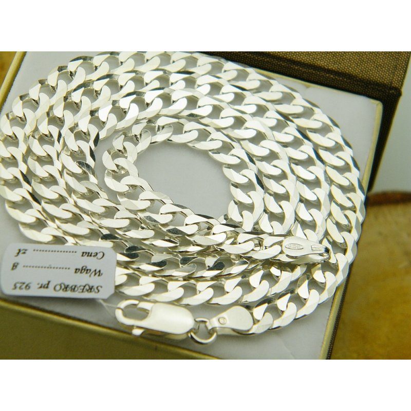 Łańcuszek męski pancerka długość 60cm szerokość 6,6mm srebro próby 925