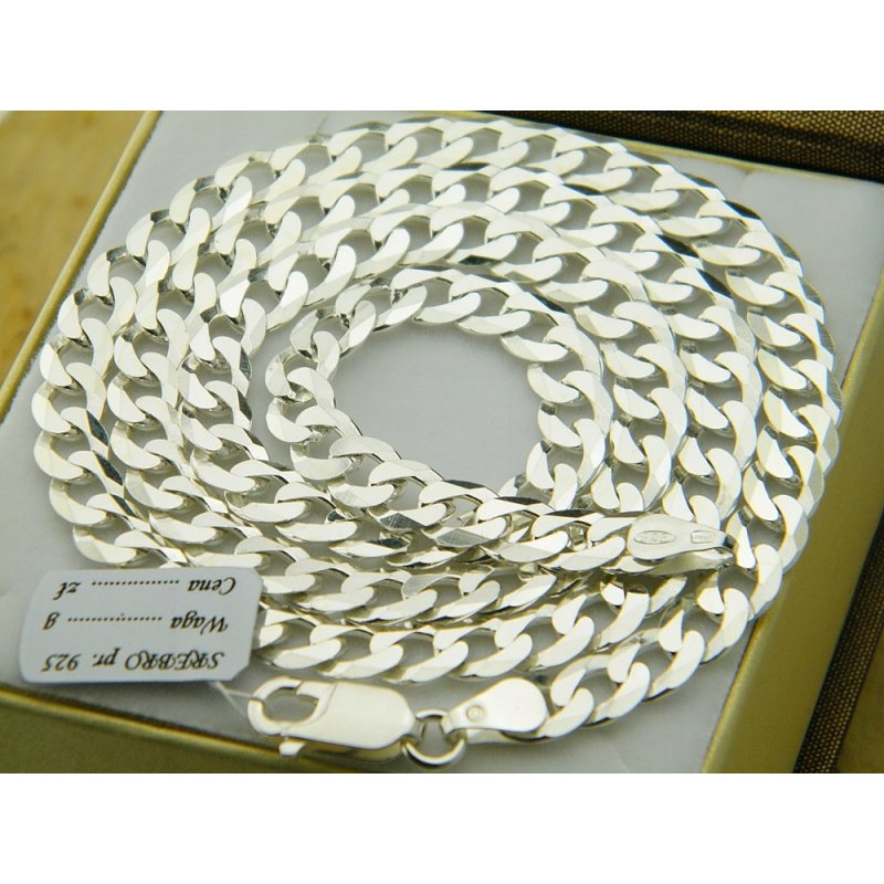 Łańcuszek męski pancerka długość 60cm szerokość 6,6mm srebro próby 925