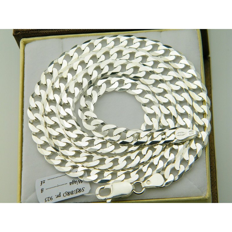 Łańcuszek męski pancerka długość 60cm szerokość 6,6mm srebro próby 925