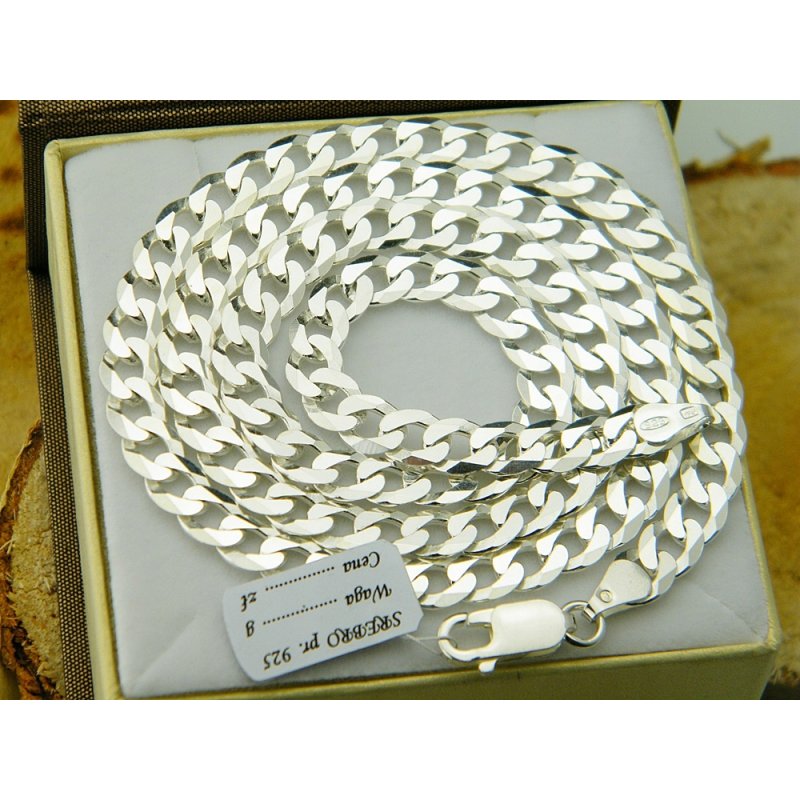 Łańcuszek męski pancerka długość 50cm szerokość 6,6mm srebro próby 925