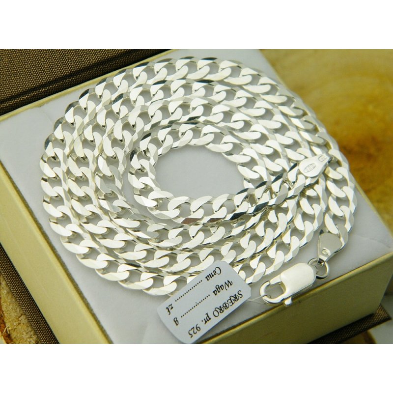 Łańcuszek męski pancerka długość 50cm szerokość 6,6mm srebro próby 925