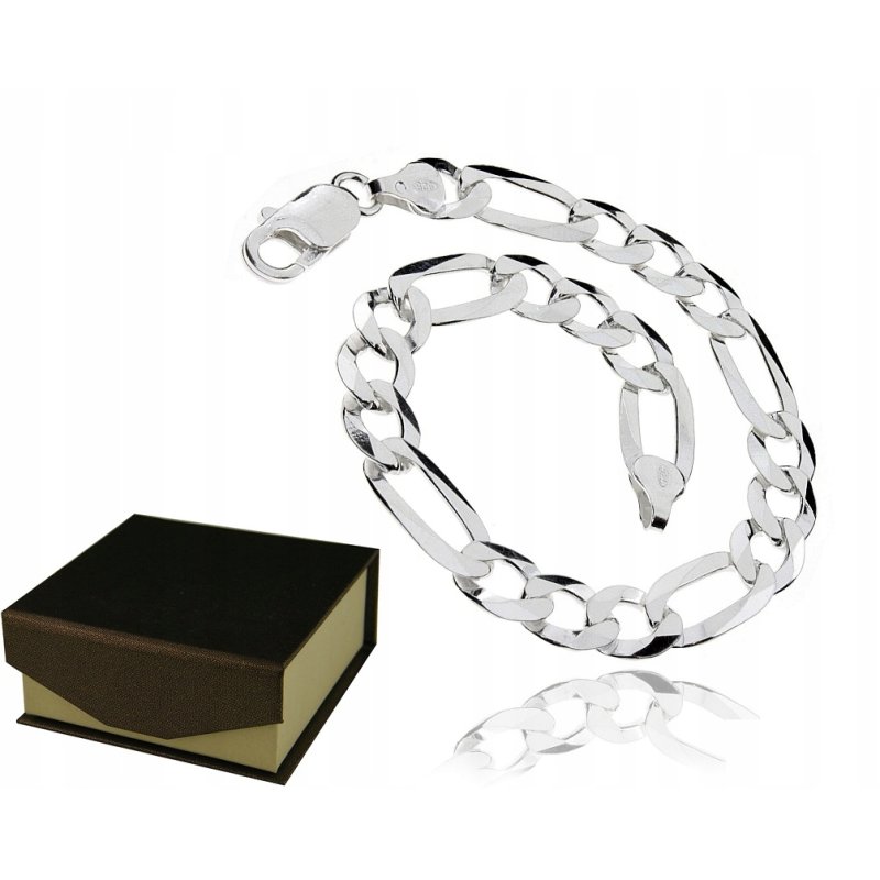 Bransoletka męska Figaro szerokość 8mm srebro próby 925