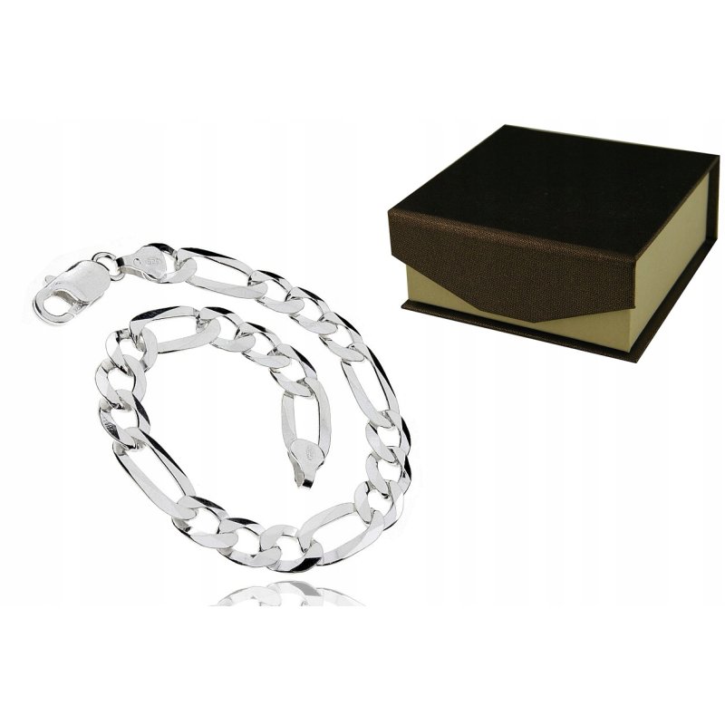 Bransoletka męska Figaro szerokość 8mm srebro próby 925