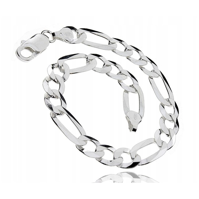 Bransoletka męska Figaro szerokość 8mm srebro próby 925