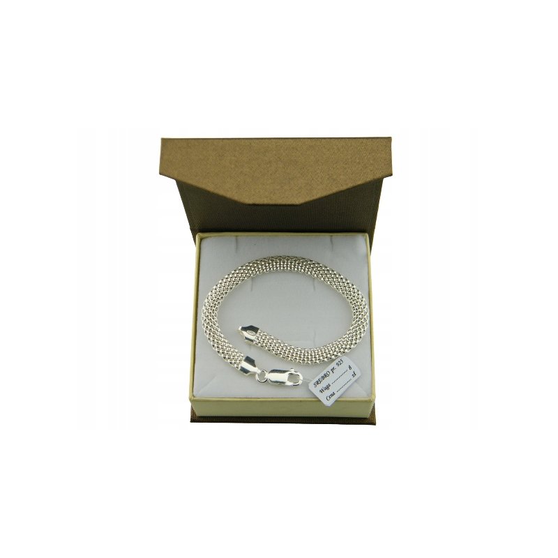 Bransoletka damska ażurowa Tuba szerokość 6,2mm srebro próby 925