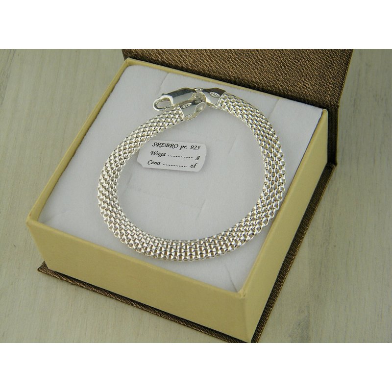 Bransoletka damska ażurowa Tuba szerokość 6,2mm srebro próby 925