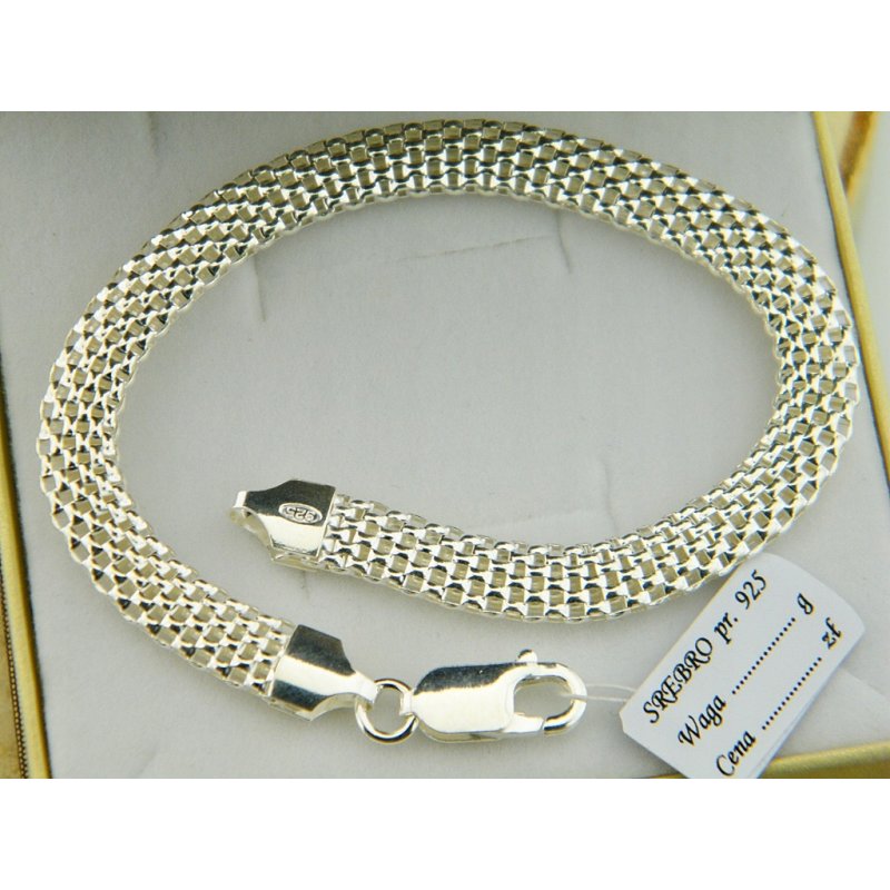 Bransoletka damska ażurowa Tuba szerokość 6,2mm srebro próby 925