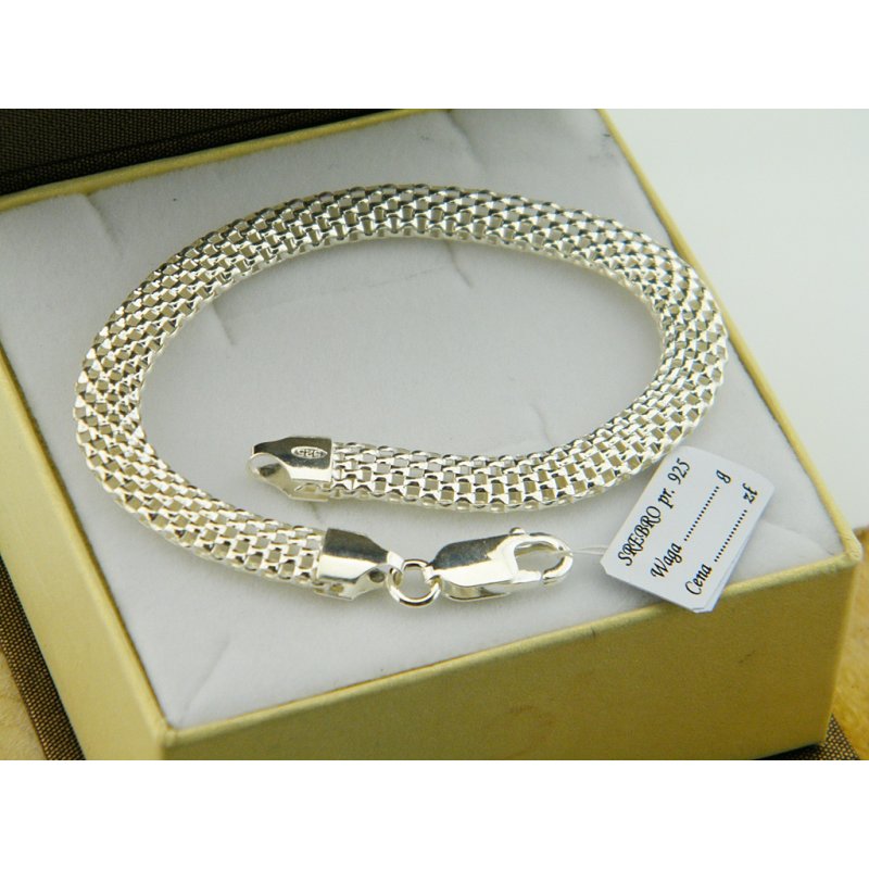 Bransoletka damska ażurowa Tuba szerokość 6,2mm srebro próby 925