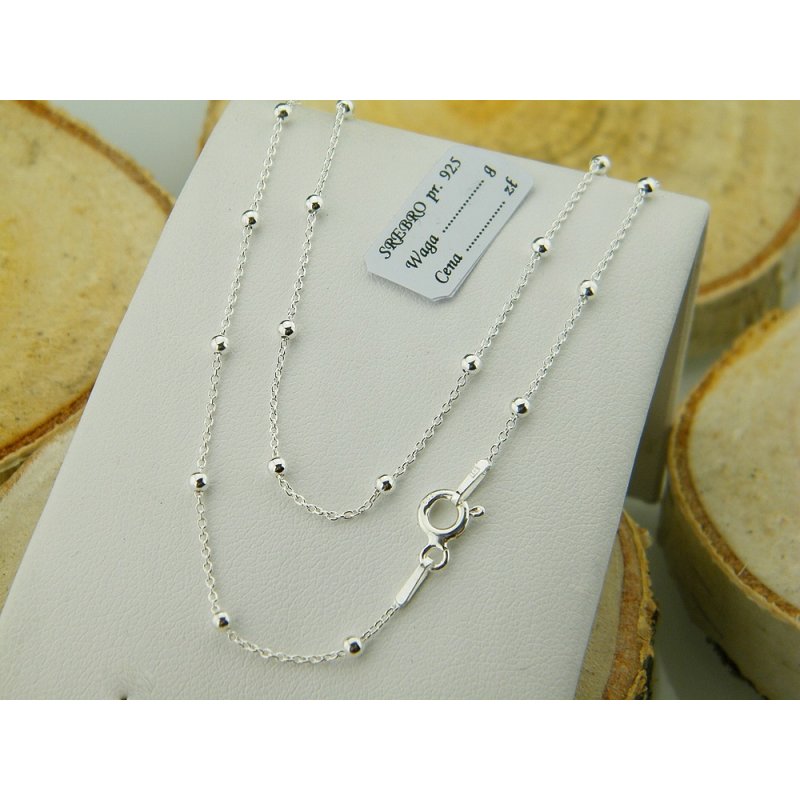Łańcuszek damski Ankier z kuleczkami srebro próby 925