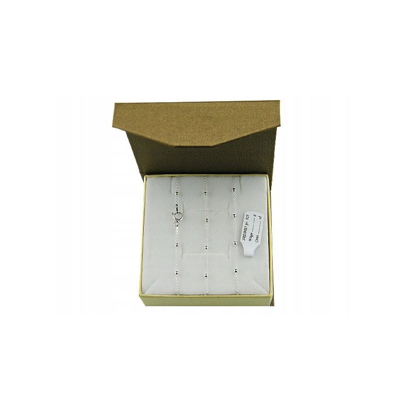 Łańcuszek damski Ankier z kuleczkami srebro próby 925