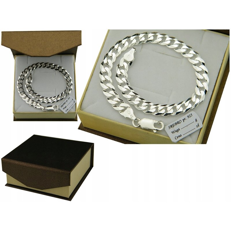 Męska bransoletka pancerka szerokość 6,6mm srebro próby 925