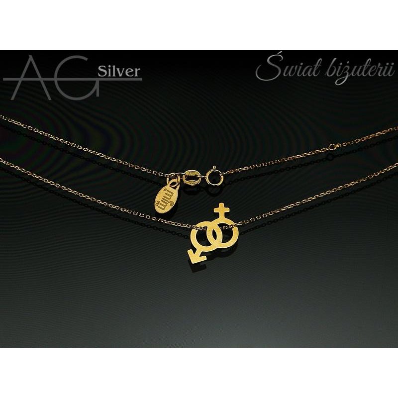 Naszyjnik damski  celebrytka  srebro próby 925 pozłacane