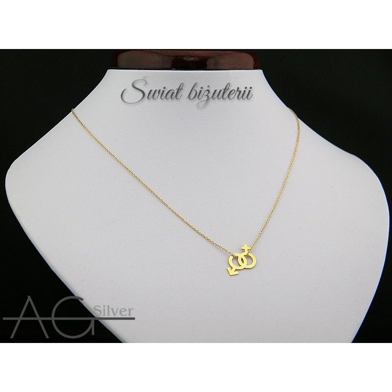 Naszyjnik damski  celebrytka  srebro próby 925 pozłacane