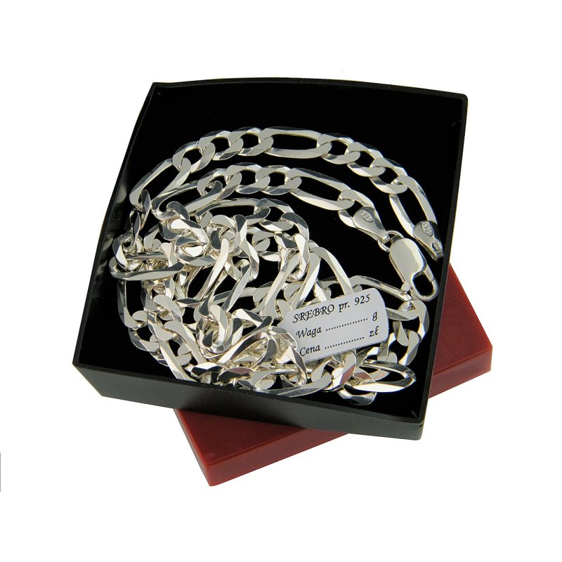 Łańcuszek męski Figaro długość 55cm szerokość 6,6mm srebro próby 925