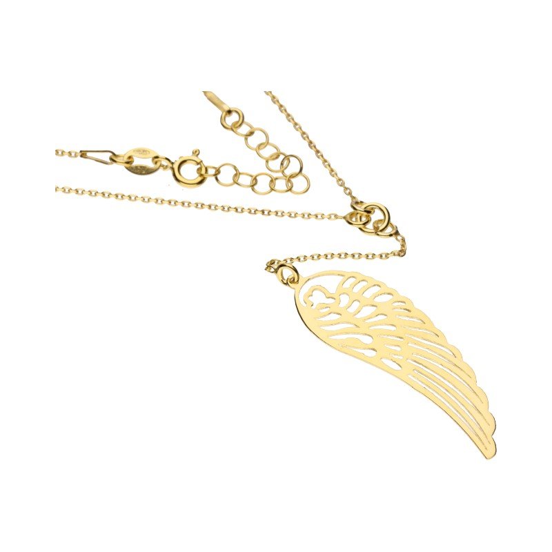 Naszyjnik damski celebrytka krawat ze skrzydełkiem srebro próby 925