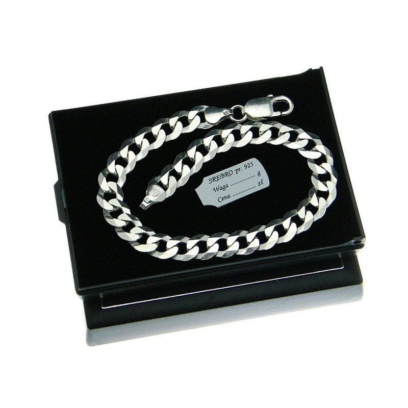 Srebrna męska bransoletka pancerka szerokość 8mm