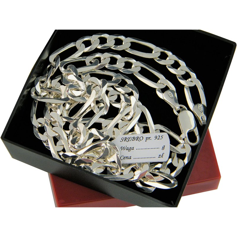 Męski łańcuszek Figaro długość 45cm szerokość 6,6mm srebro próby 925