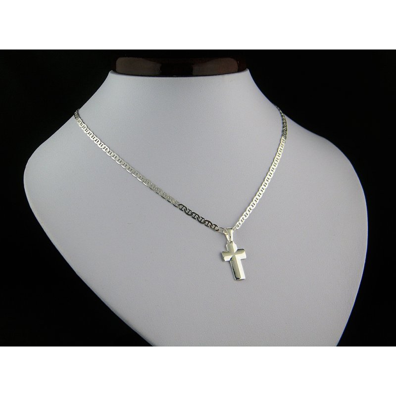 Łańcuszek męski Marina z Krzyżykiem srebro próby 925
