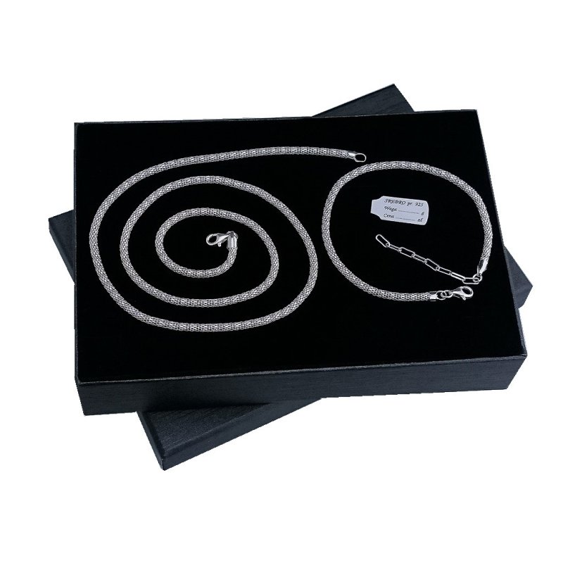 Komplet damski łańcuszek z bransoletką srebro próby 925