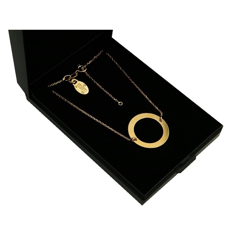 Naszyjnik damski celebrytka duży Ring srebro pozłacane