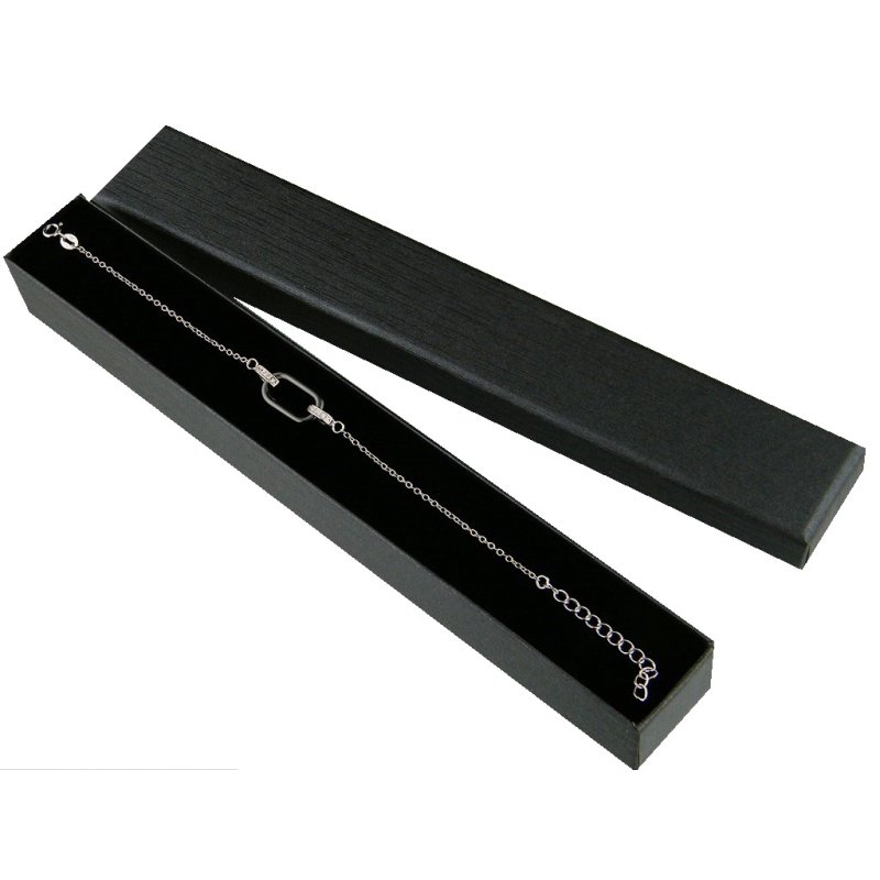 Bransoletka damska z cyrkoniami ceramika srebro próby 925