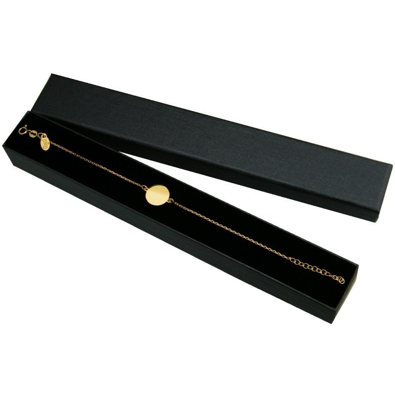 Bransoletka damska celebrytka z kółeczkiem srebro próby 925 pozłacane