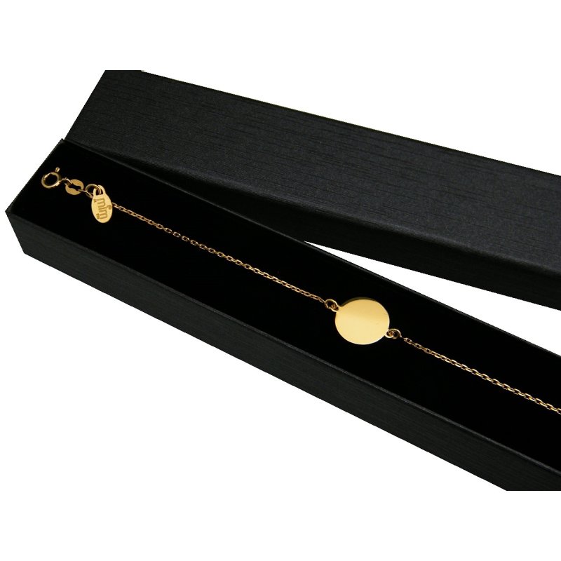 Bransoletka damska celebrytka z kółeczkiem srebro próby 925 pozłacane