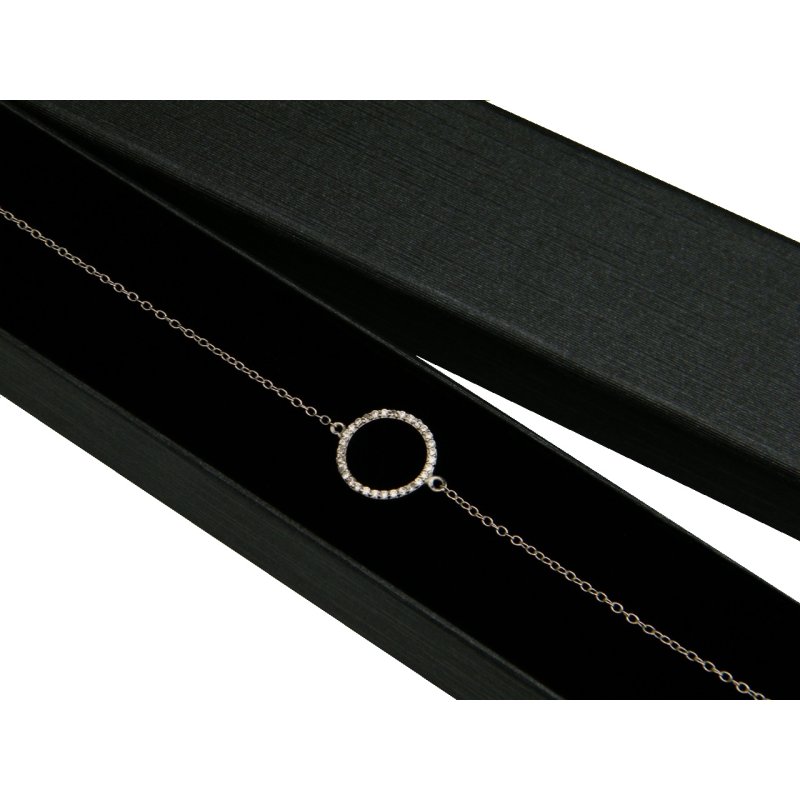 Bransoletka damska z cyrkoniami srebro próby 925