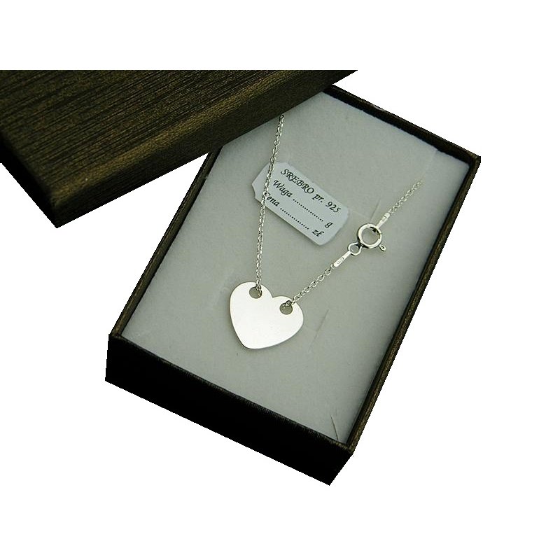 Naszyjnik damski celebrytka z serduszkiem srebro próby 925