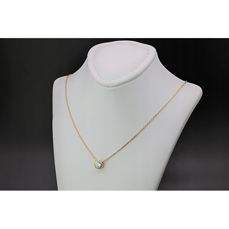 Naszyjnik damski celebrytka z cyrkonią srebro próby 925 pozłacane