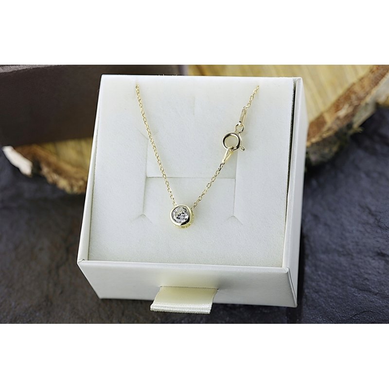 Naszyjnik damski celebrytka z cyrkonią srebro próby 925 pozłacane