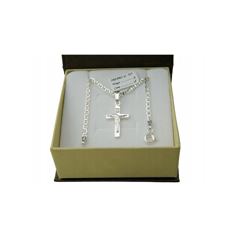 Łańcuszek męski Marina z krzyżykiem szerokość 2,8mm długość 45cm srebro próby 925