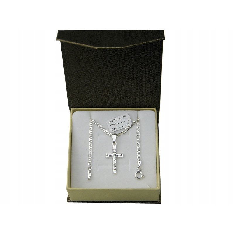 Łańcuszek męski Marina z krzyżykiem szerokość 2,8mm długość 45cm srebro próby 925