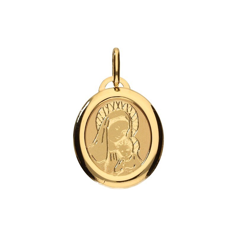 Złota zawieszka-medalik próby 585 Matka Boska