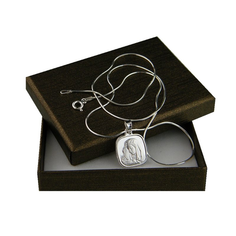 Srebrny łańcuszek damski z medalikiem srebro próby 925