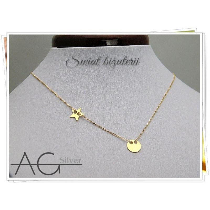 Łańcuszek damski Ankier celebrytka srebro próby 925 pozłacane