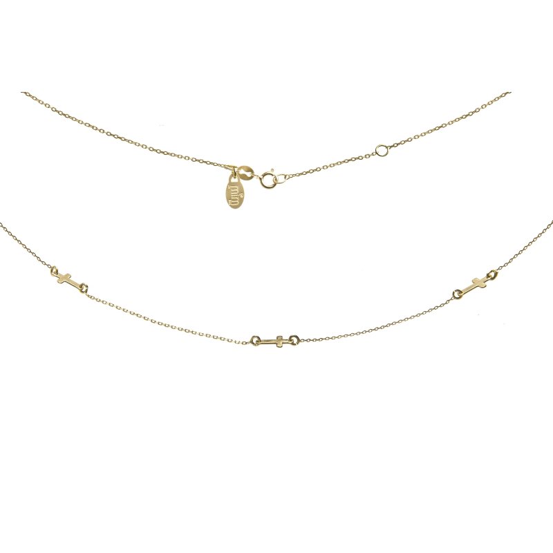 Naszyjnik damski celebrytka z trzema krzyzykami srebro próby 925