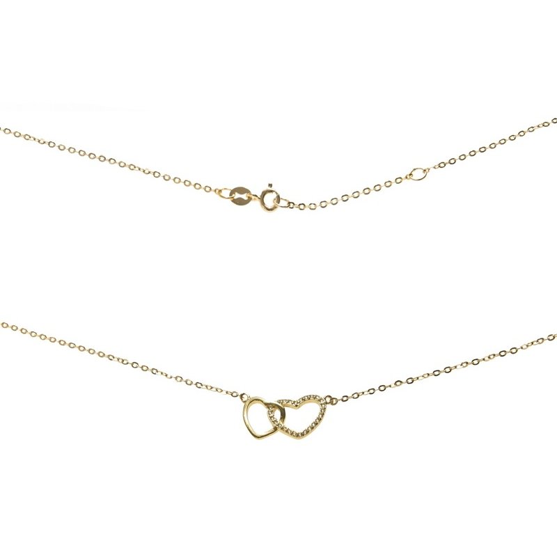 Naszyjnik damski celebrytka serduszka z cyrkoniami srebro próby 925