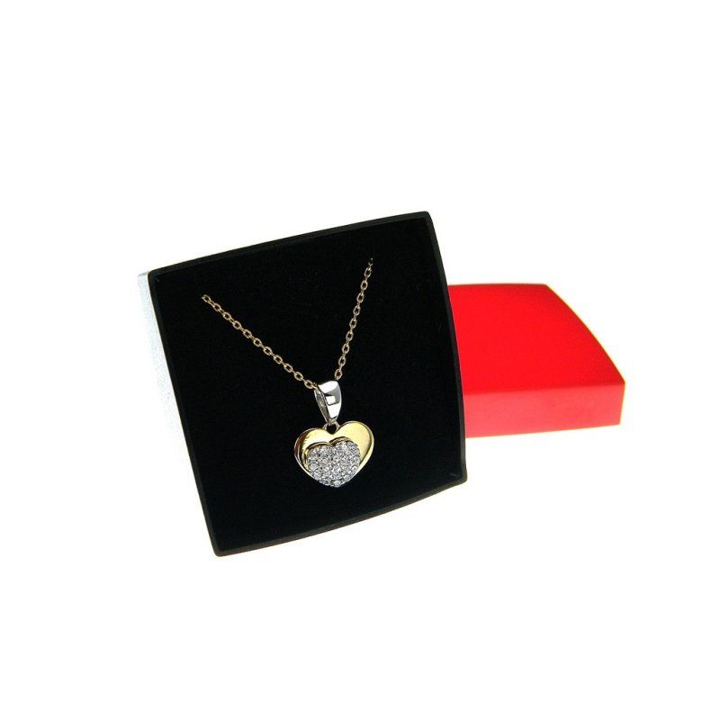 Naszyjnik damski z serduszkiem srebro próby 925 pozłacane