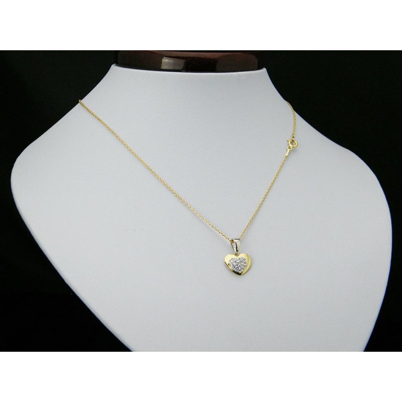 Naszyjnik damski z serduszkiem srebro próby 925 pozłacane