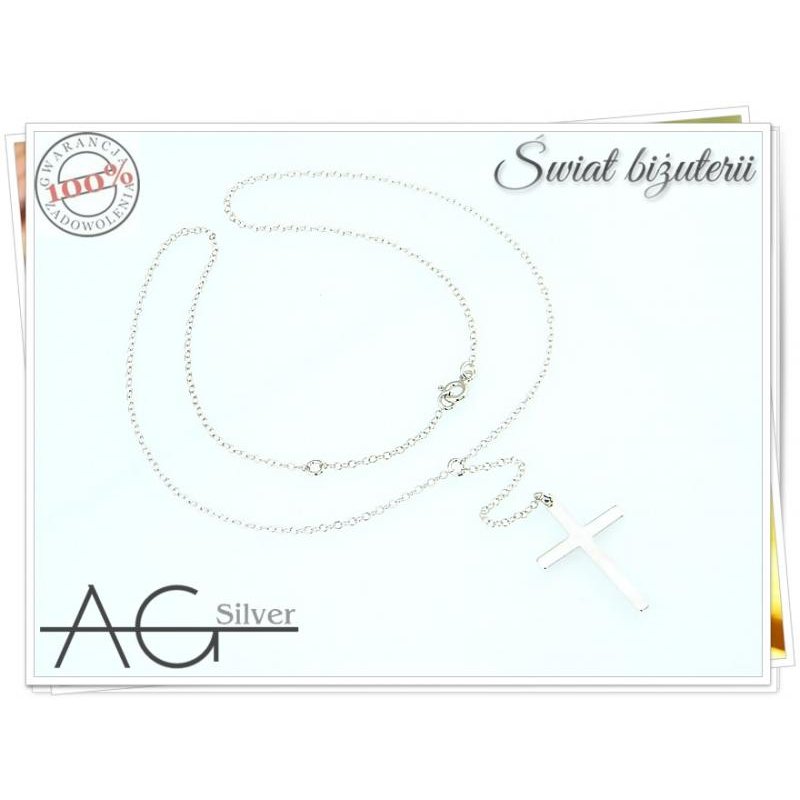 Naszyjnik damski  celebrytka z krzyżykiem srebro próby 925