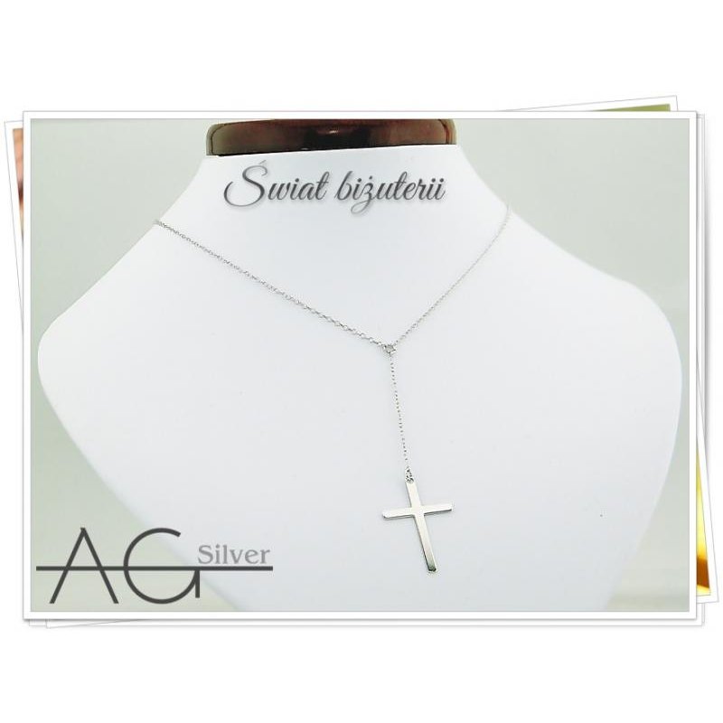 Naszyjnik damski  celebrytka z krzyżykiem srebro próby 925