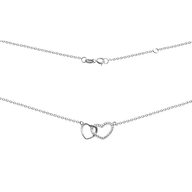 Naszyjnik damski  celebrytka serduszka cyrkonia srebro próby 925