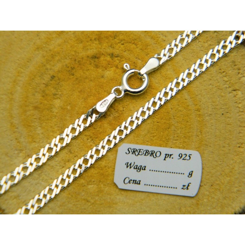 Srebrny męski łańcuszek Rombo szerokość 3mm długość 55cm