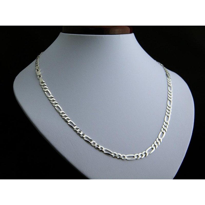 Srebrny męski łańcuszek Figaro szerokość 5,5mm długość 50cm