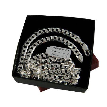 Srebrny męski łańcuszek...