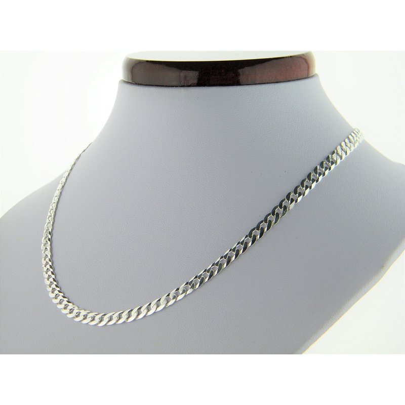 Srebrny męski łańcuszek pancerka długość 50cm szerokość 5mm