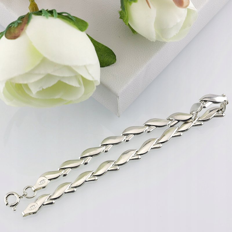 Bransoletka damska srebro próby 925 długość 19cm