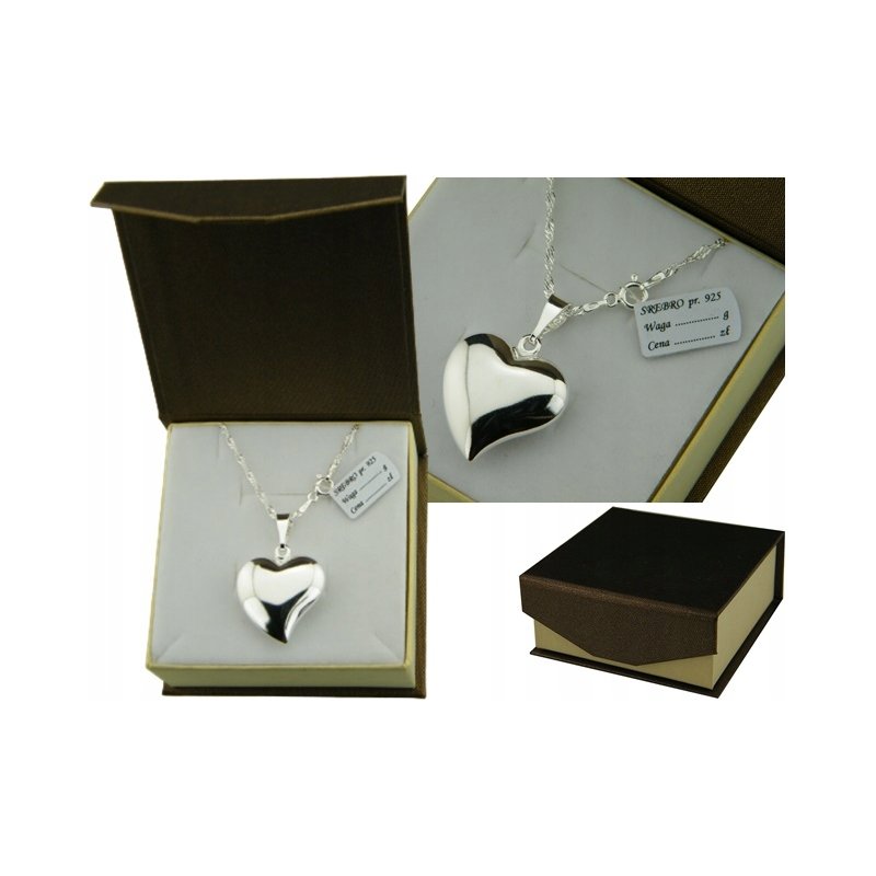 Łańcuszek damski Singapur z serduszkiem długość 60cm srebro próby 925
