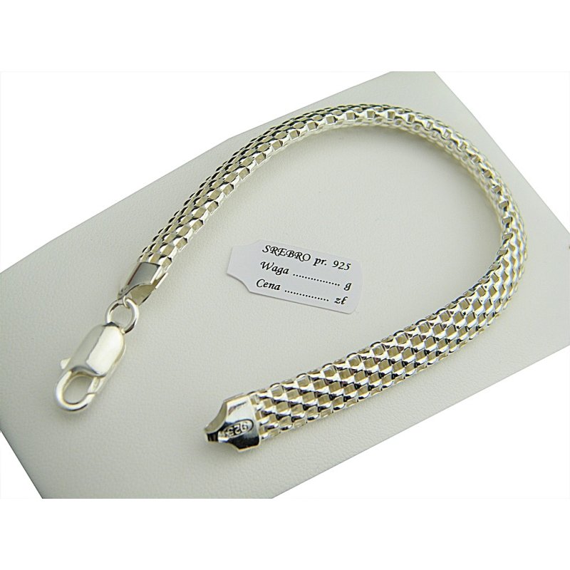 Elegancka srebrna bransoletka damska  próby 925